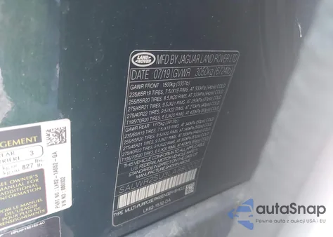 2020 Land Rover Range Rover Sport Hse Mhev z USA, uszkodzony, nr VIN SALWR2SU3LA880002